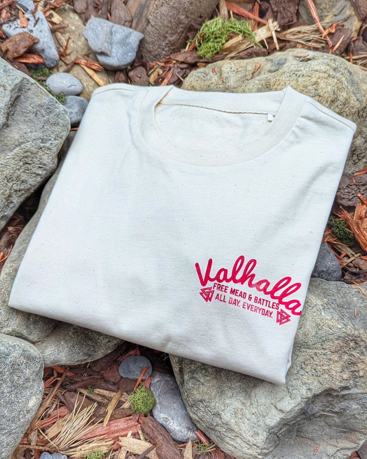 Resort: Valhalla Tee - Off White - T-Shirt - Horns of Odin