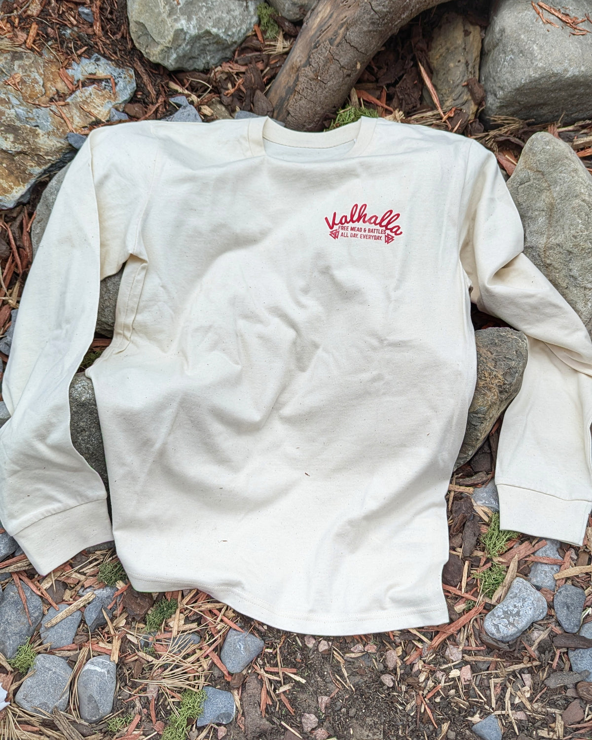 Resort: Valhalla Tee - Off White - T-Shirt - Horns of Odin