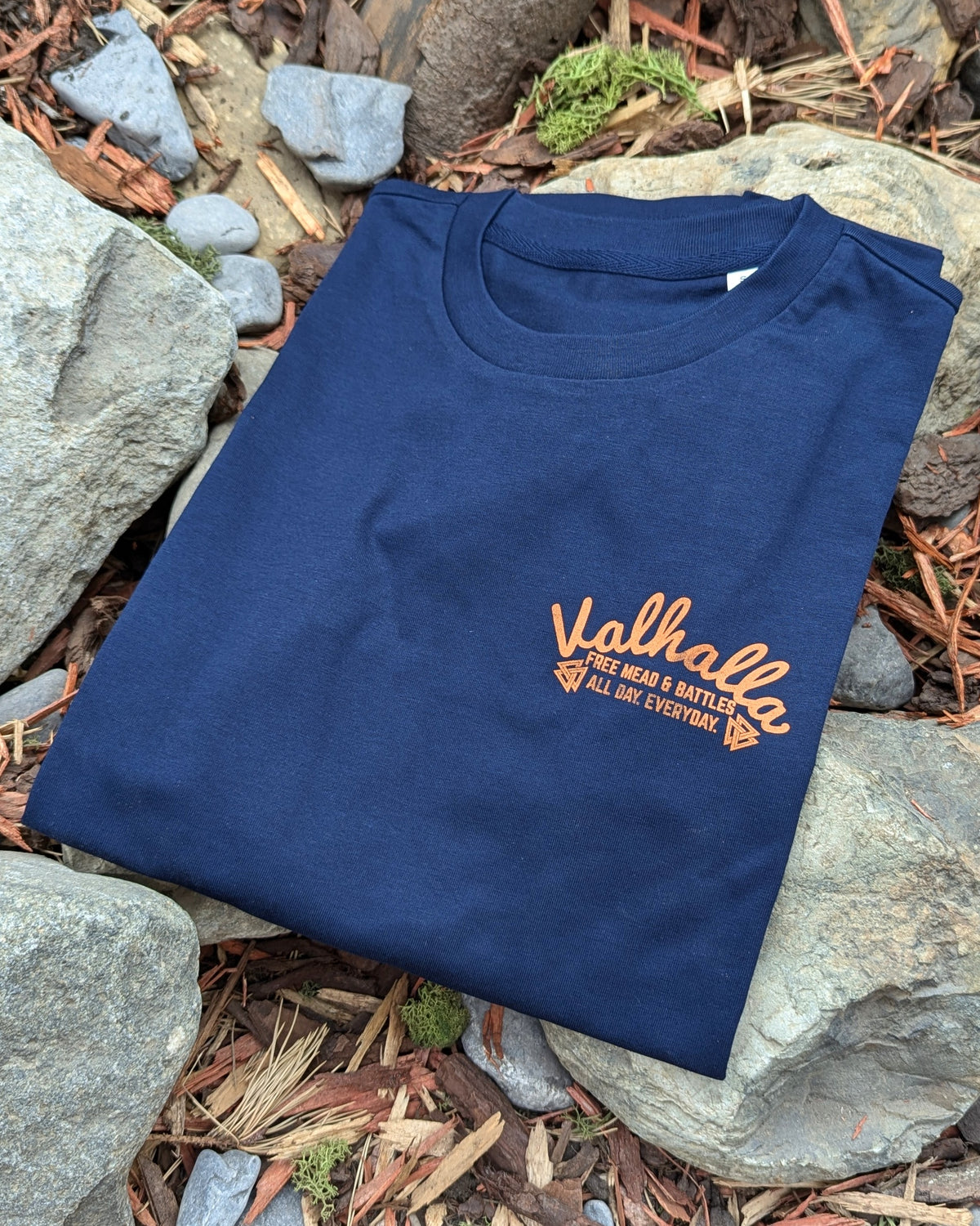 Resort: Valhalla Tee - Navy - T-Shirt - Horns of Odin