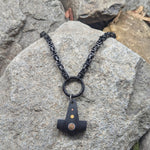 Aesir God Chain (Black) - Pendant - Horns of Odin