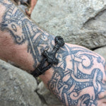 Mjolnir Leather Bracelet - Black
