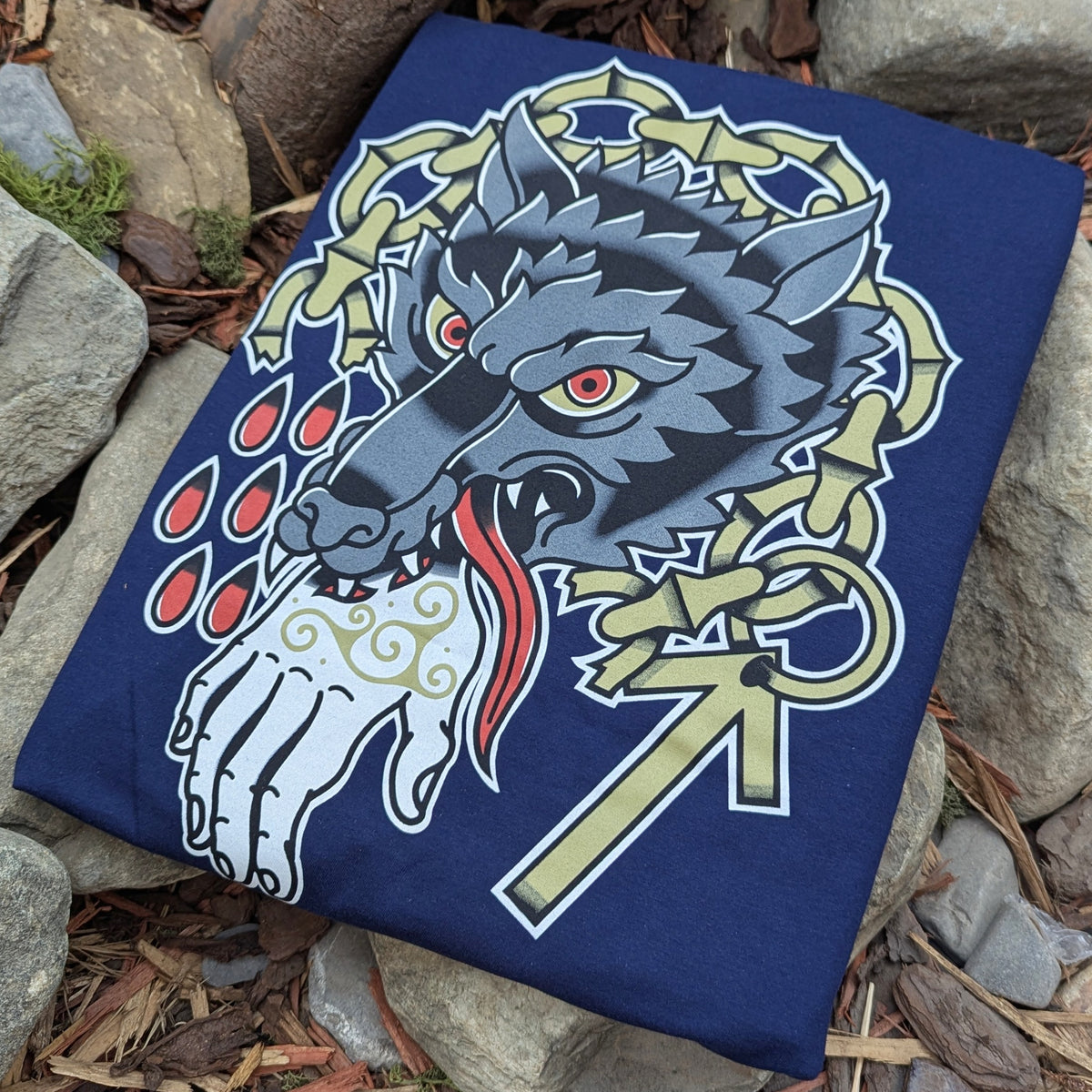 Breaker of Chains - Navy - T-Shirt - Horns of Odin