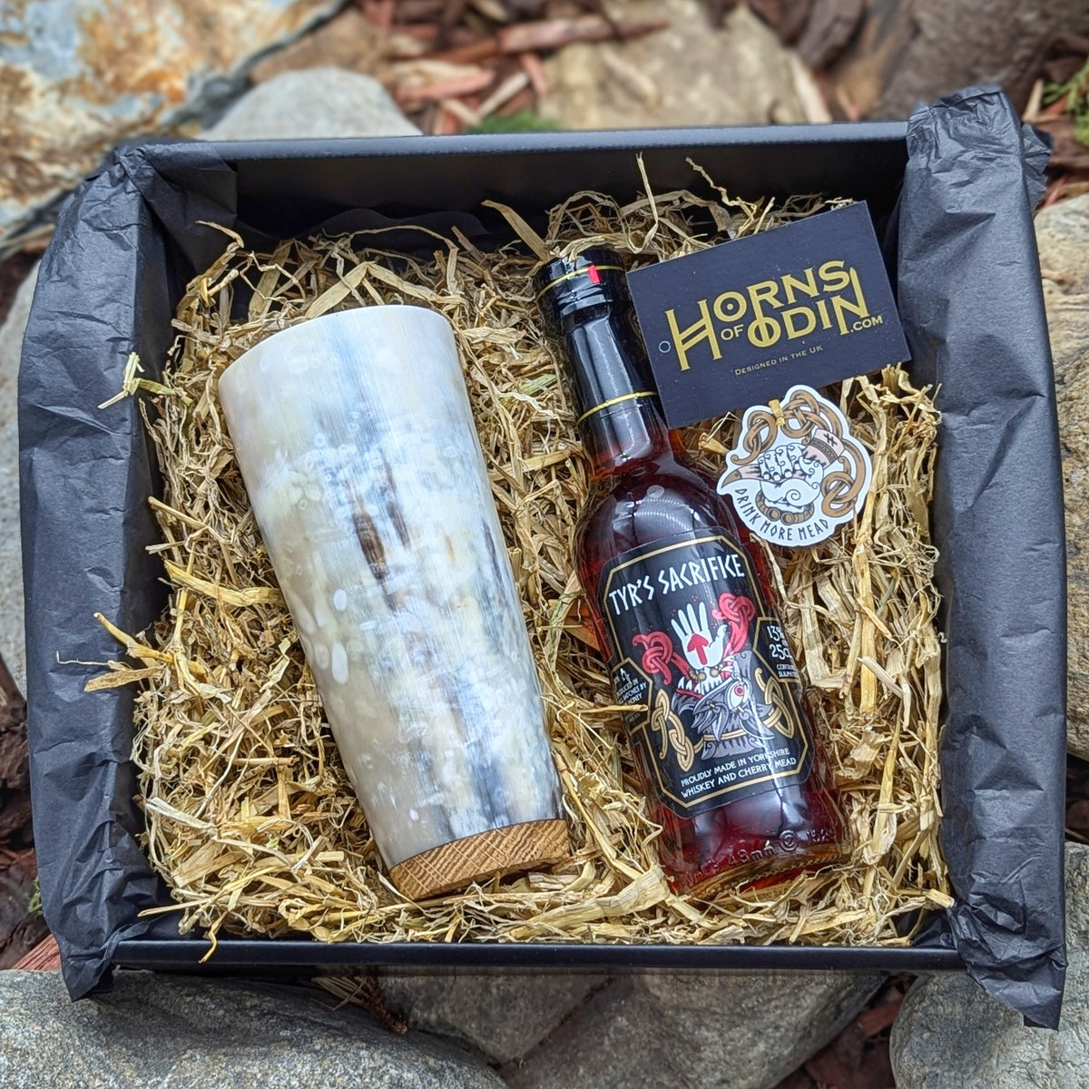 Horn Mug and Mead Gift Set