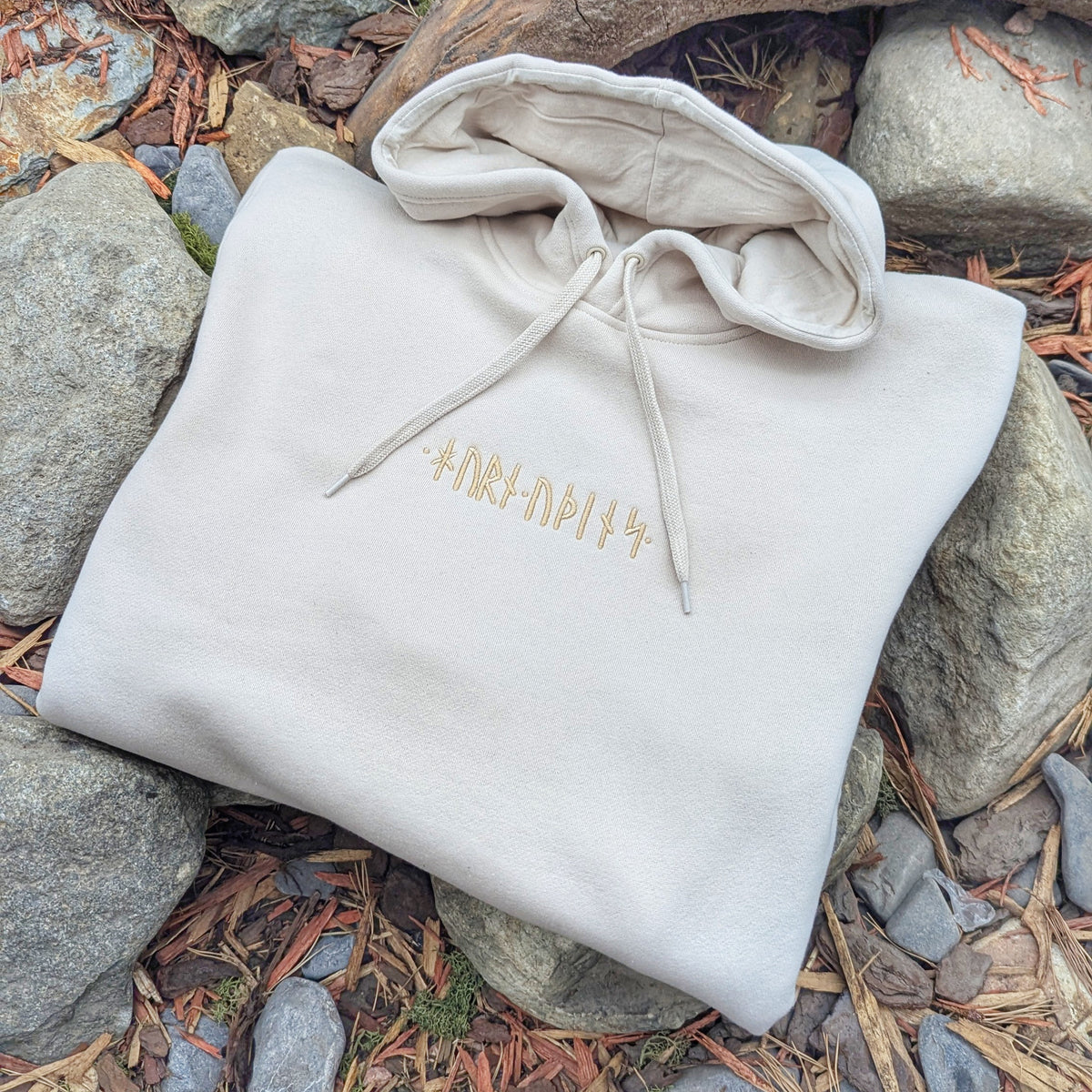 Runic Hoodie - Bone - T-Shirt - Horns of Odin