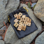Younger Futhark Mango Wood Wooden Rune Set - Rune Set - Horns of Odin