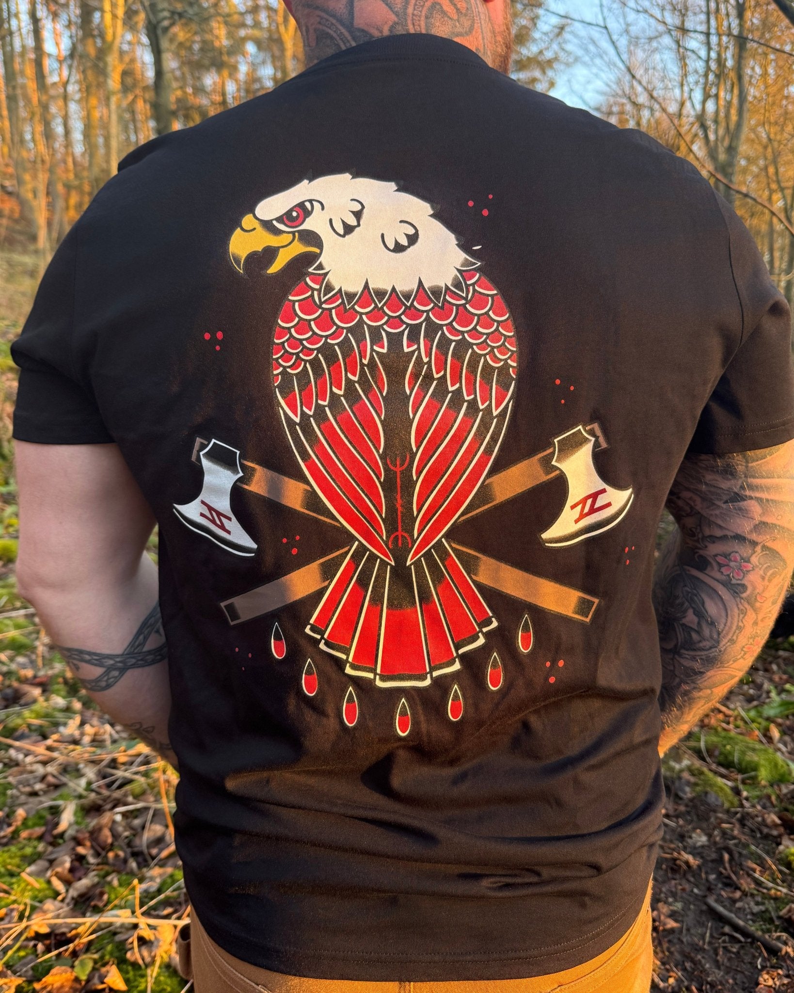 Blood Eagle Tee - Black Horns of Odin Blood Eagle Tee - Black Horns of Odin