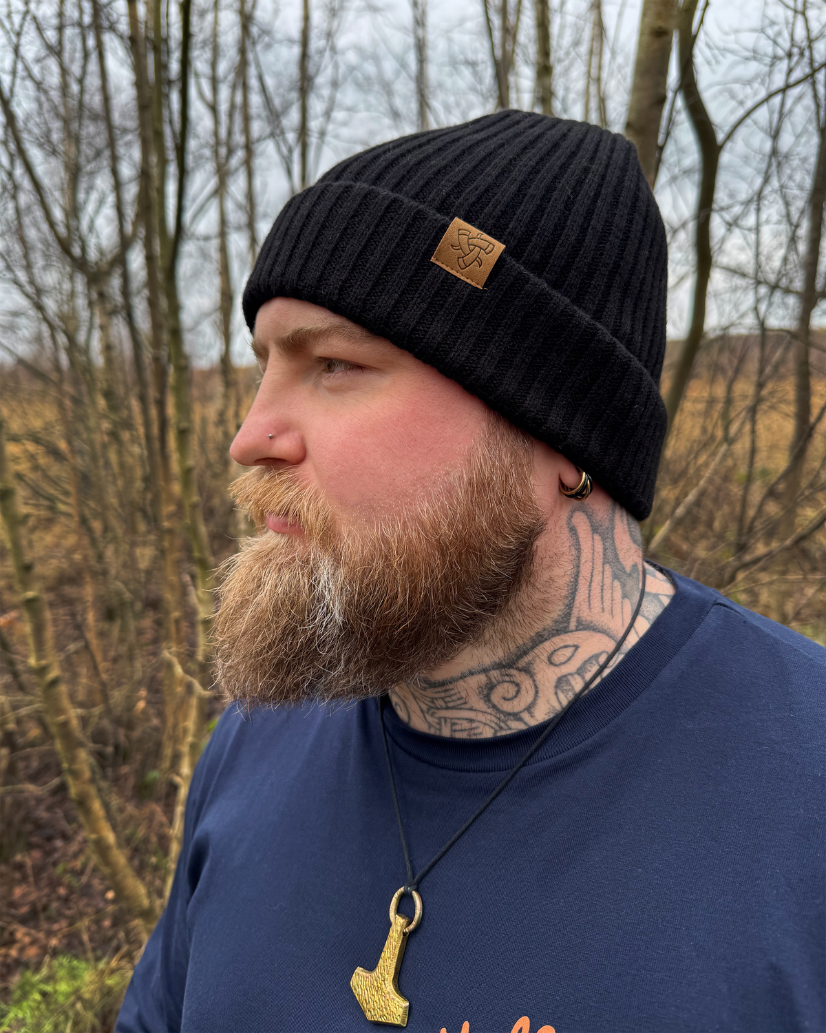 Wanderer's Merino Beanie - Black - Beanies - Horns of Odin