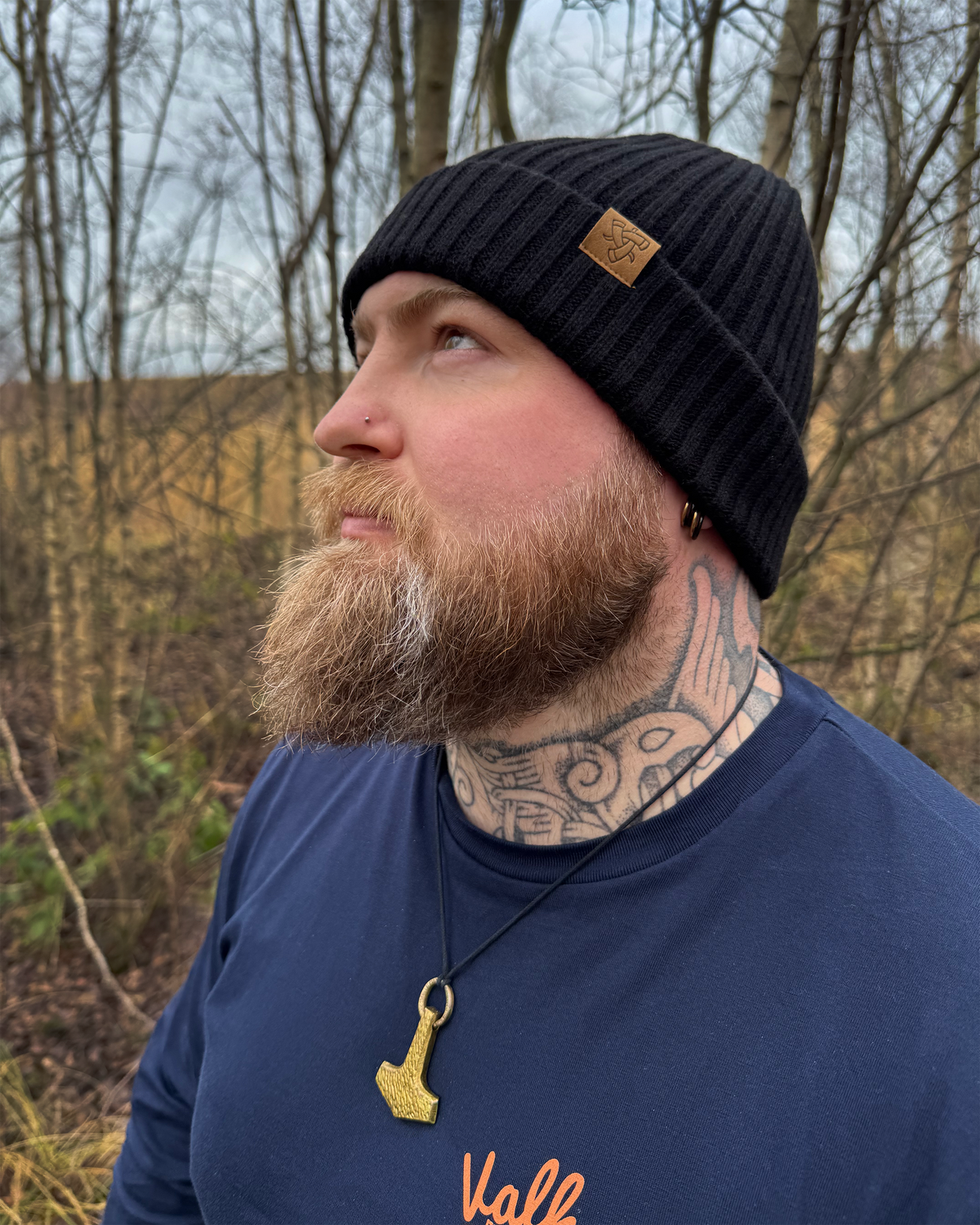 Wanderer's Merino Beanie - Black - Beanies - Horns of Odin