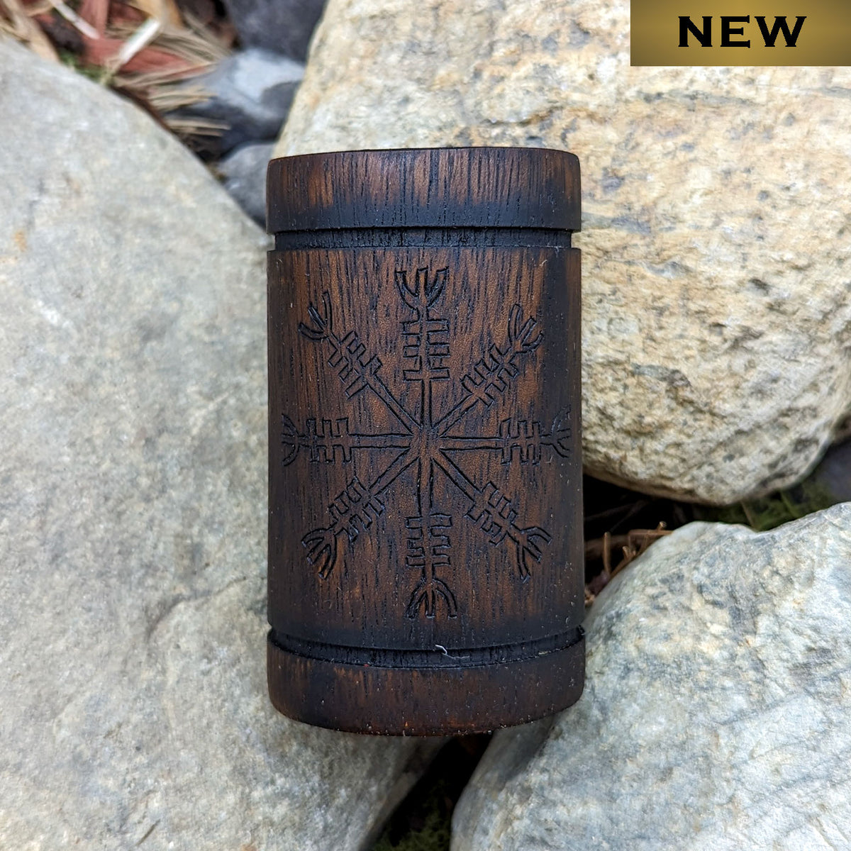 Helm of Awe Wooden Candle Holder - New Design