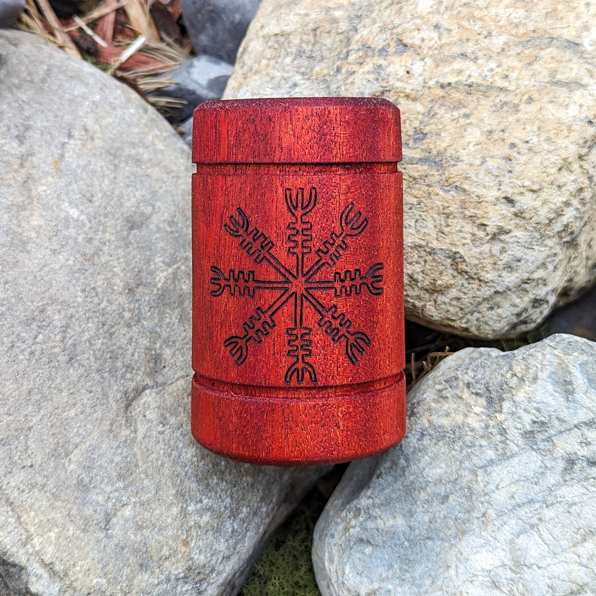 Helm of Awe Wooden Candle Holder - New Design - Candle Holder - Horns of Odin