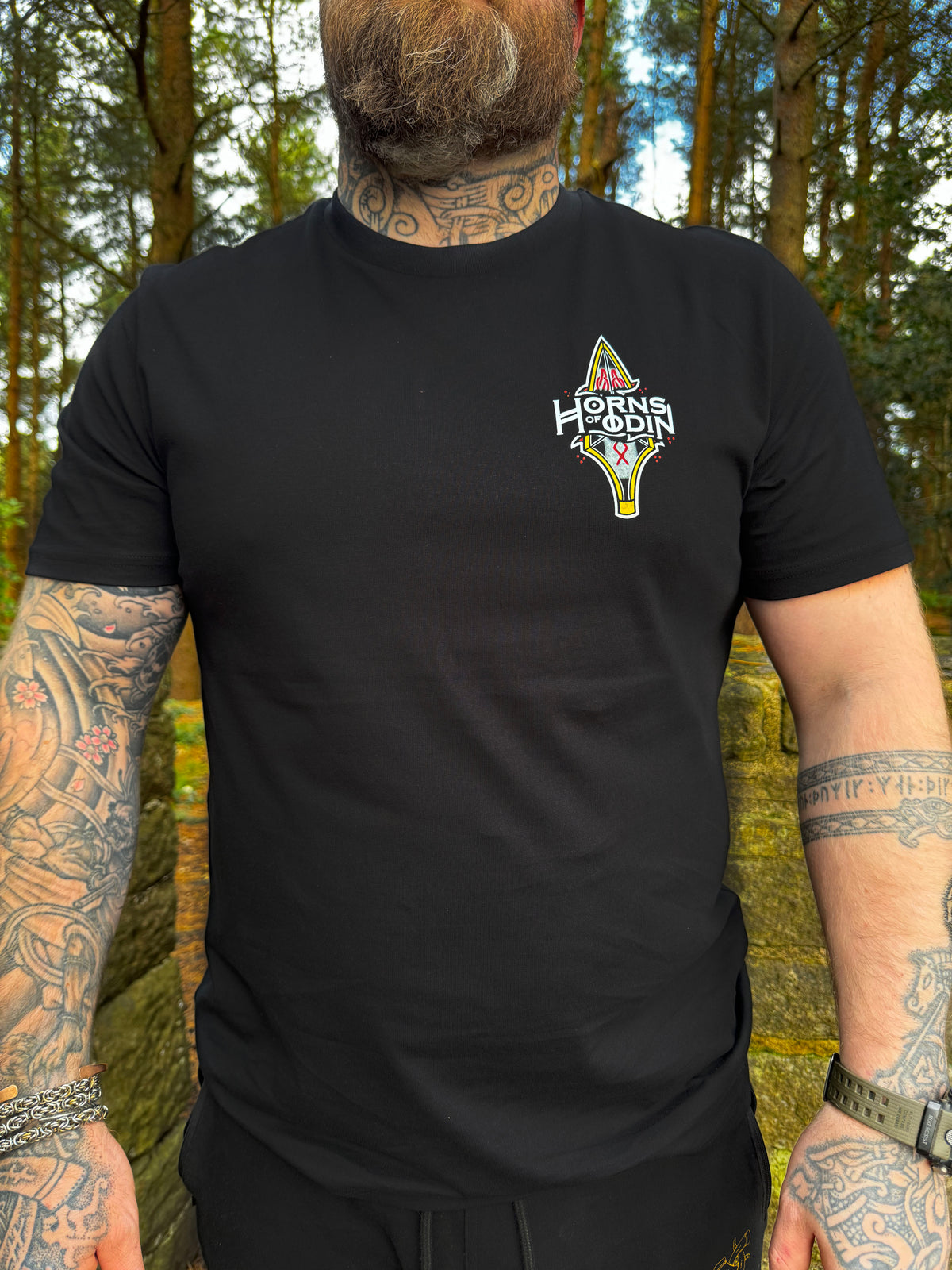 Seidr Odin Tee - Black - T-Shirt - Horns of Odin