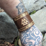 Two Tone Valknut Wrist Bracer - Bracers - Horns of Odin