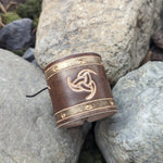 Two - tone Triskele Wrist Bracer - Bracers - Horns of Odin