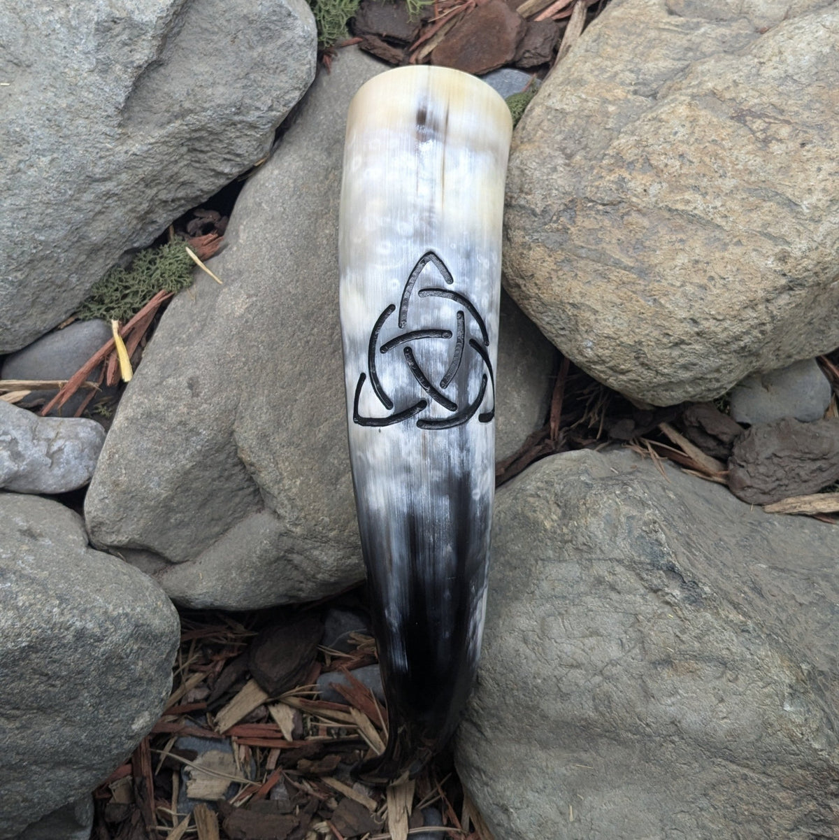 Triquetra (Relief) Drinking Horn - A Grade - Drinking horn - Horns of Odin