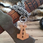 Ash and Gemstone Mjölnir Pendants