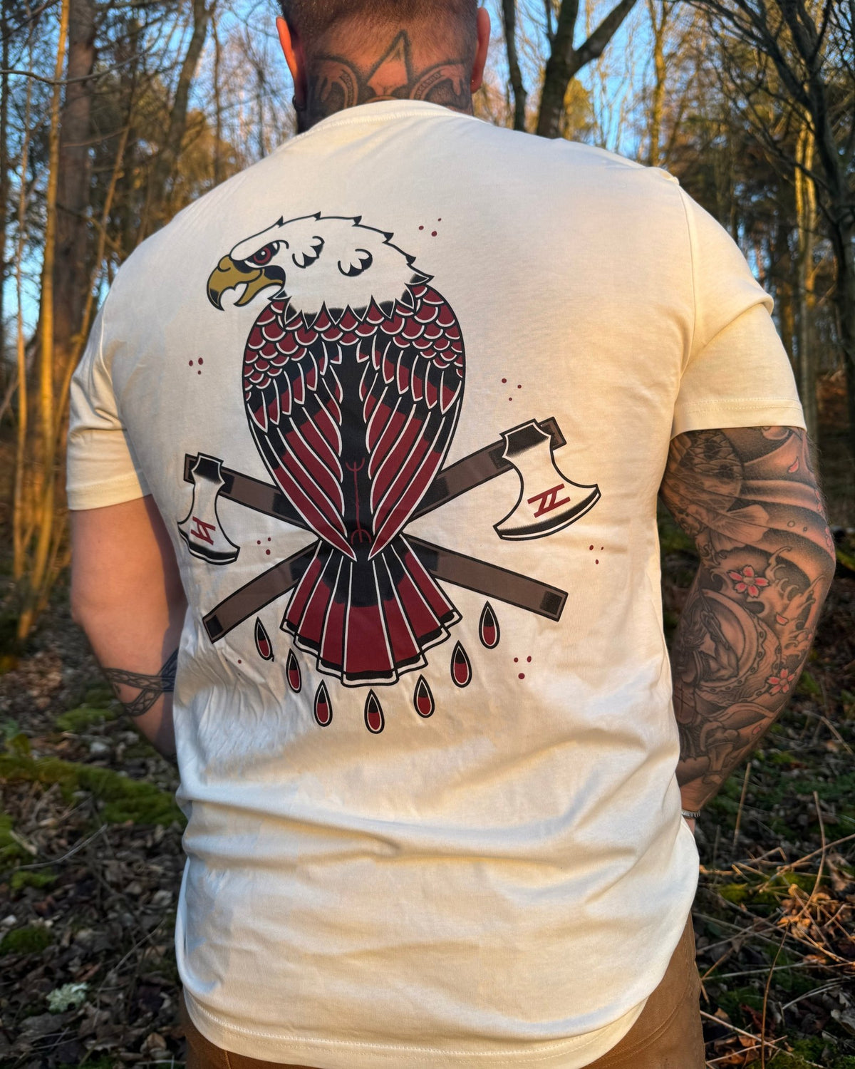 Blood Eagle Tee - White - T-Shirt - Horns of Odin