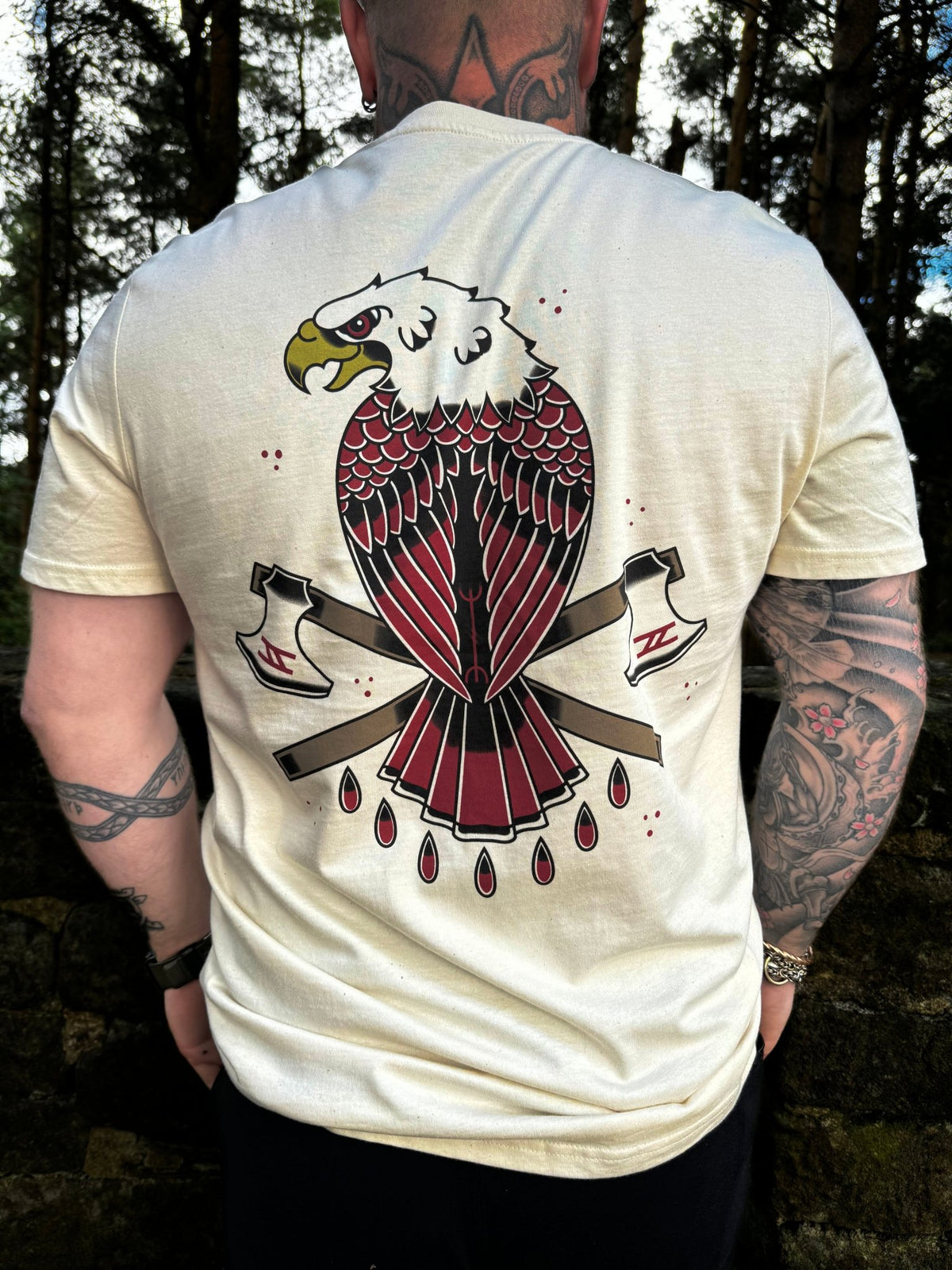 Blood Eagle Tee - Off White - T-Shirt - Horns of Odin