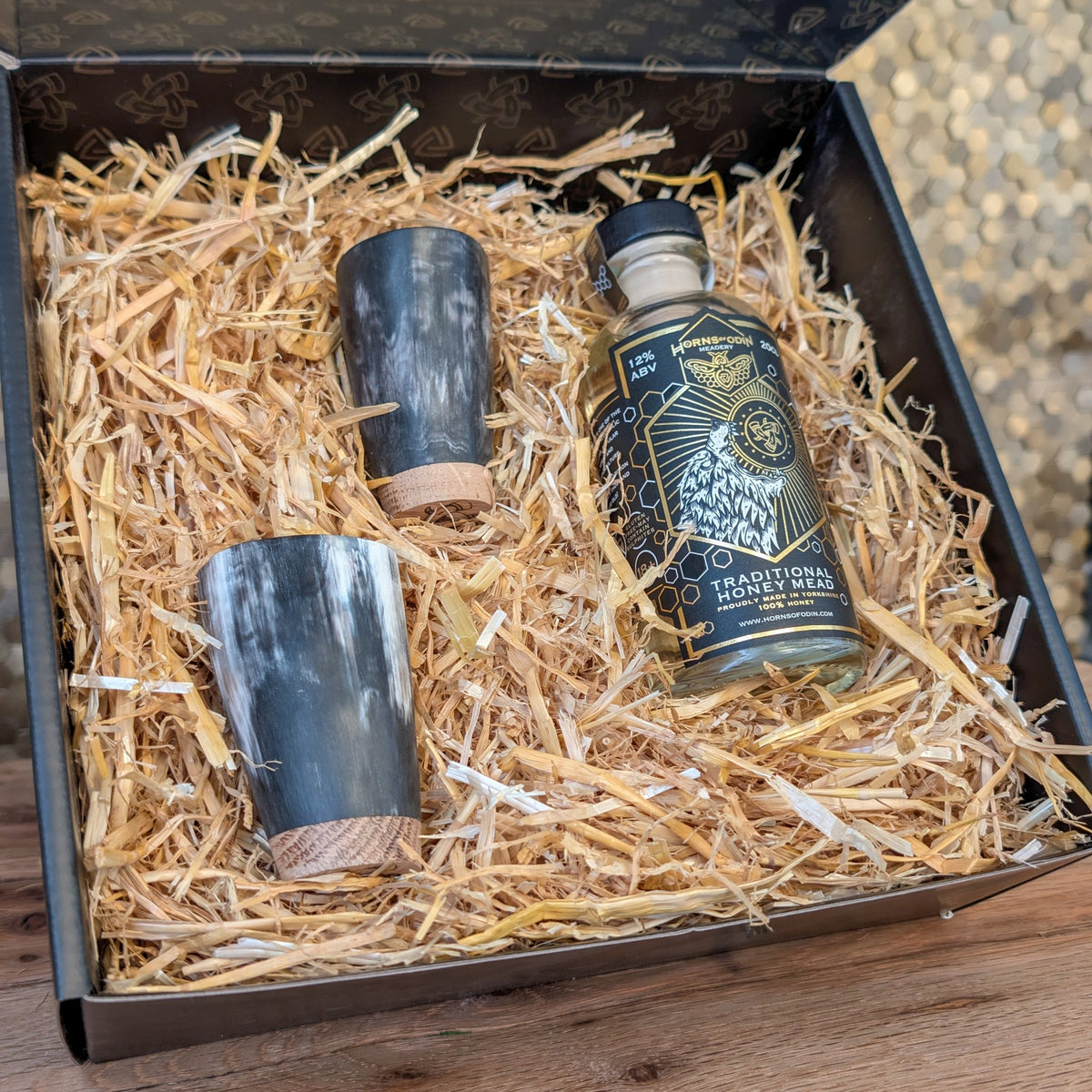 Horn Shot Glass & Mead Gift Set