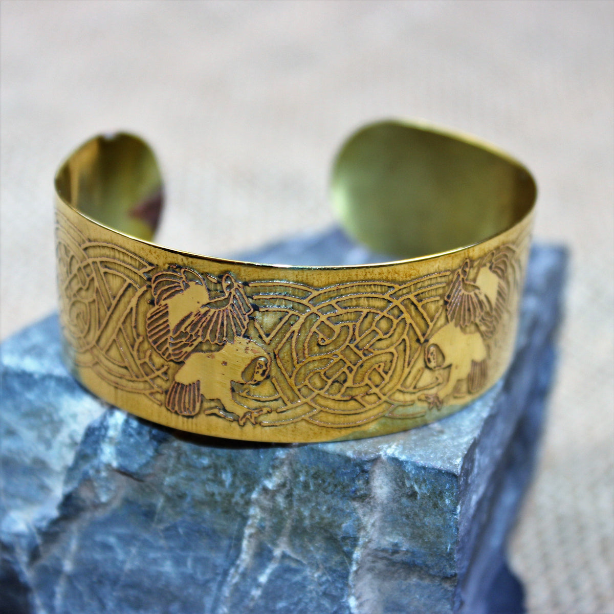 Brass owl cuff
