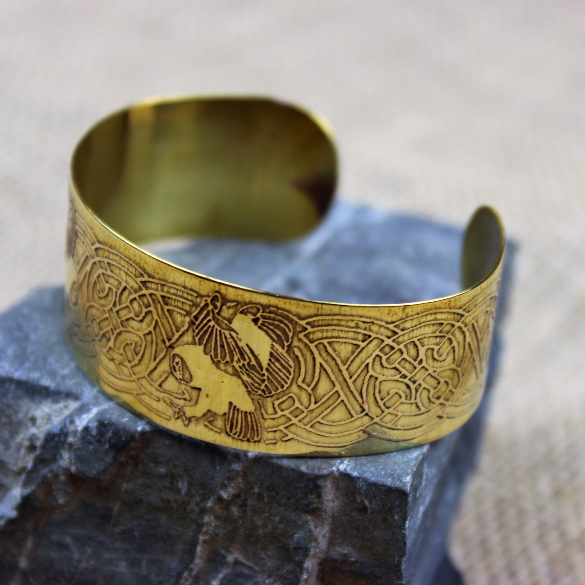 Brass owl cuff