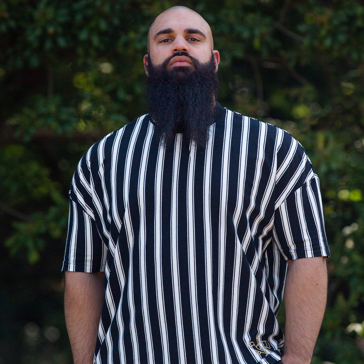 Embroidered Runic Tee (Stripe)