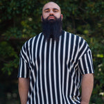 Embroidered Runic Tee (Stripe) - Oversized Tee - Horns of Odin