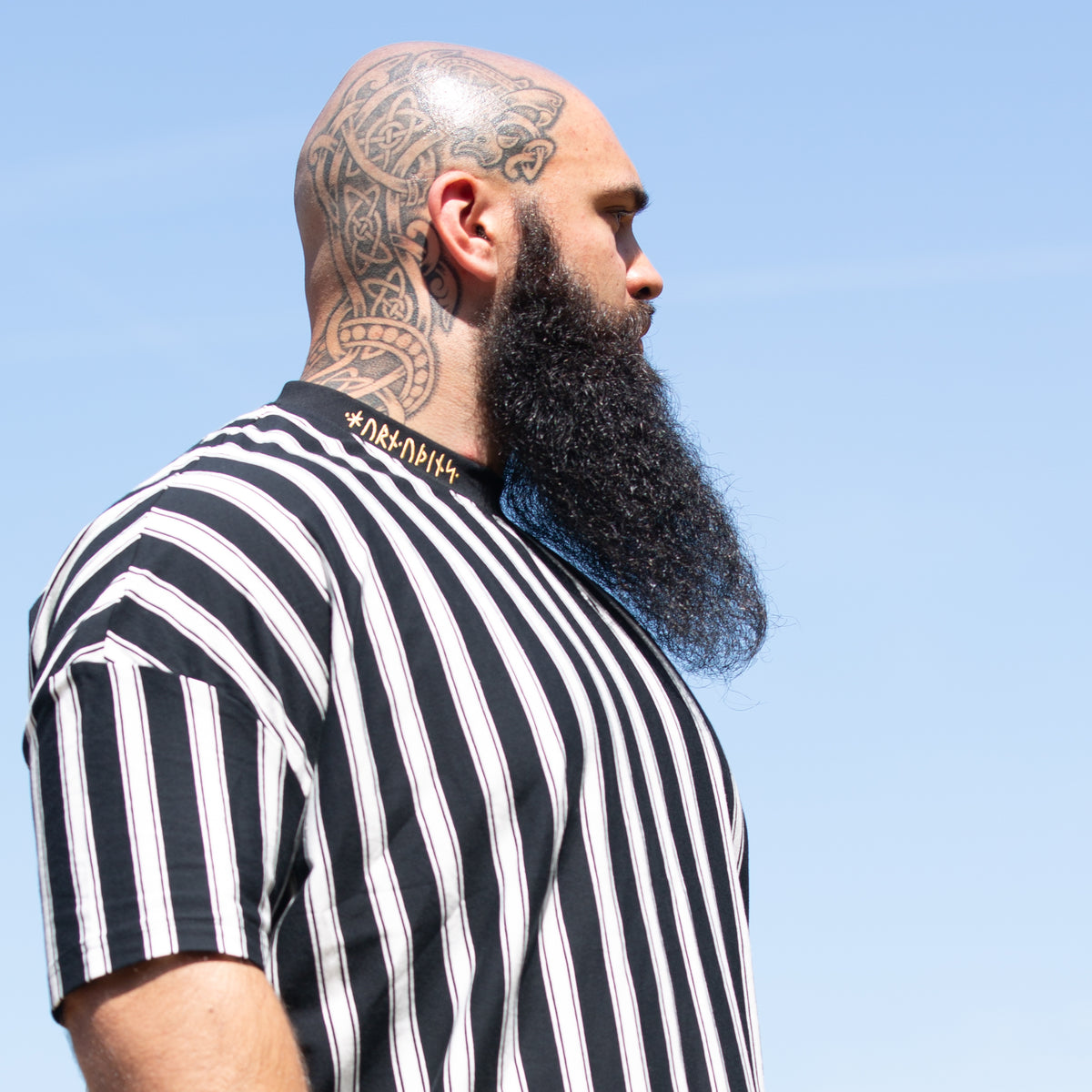 Embroidered Runic Tee (Stripe)