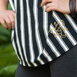 Embroidered Runic Tee (Stripe) - Oversized Tee - Horns of Odin