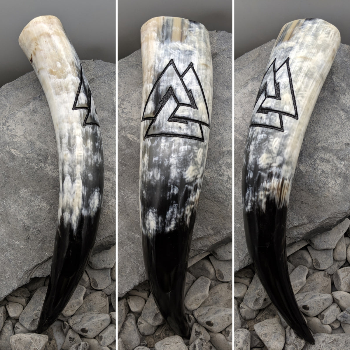 Valknut drinking horn