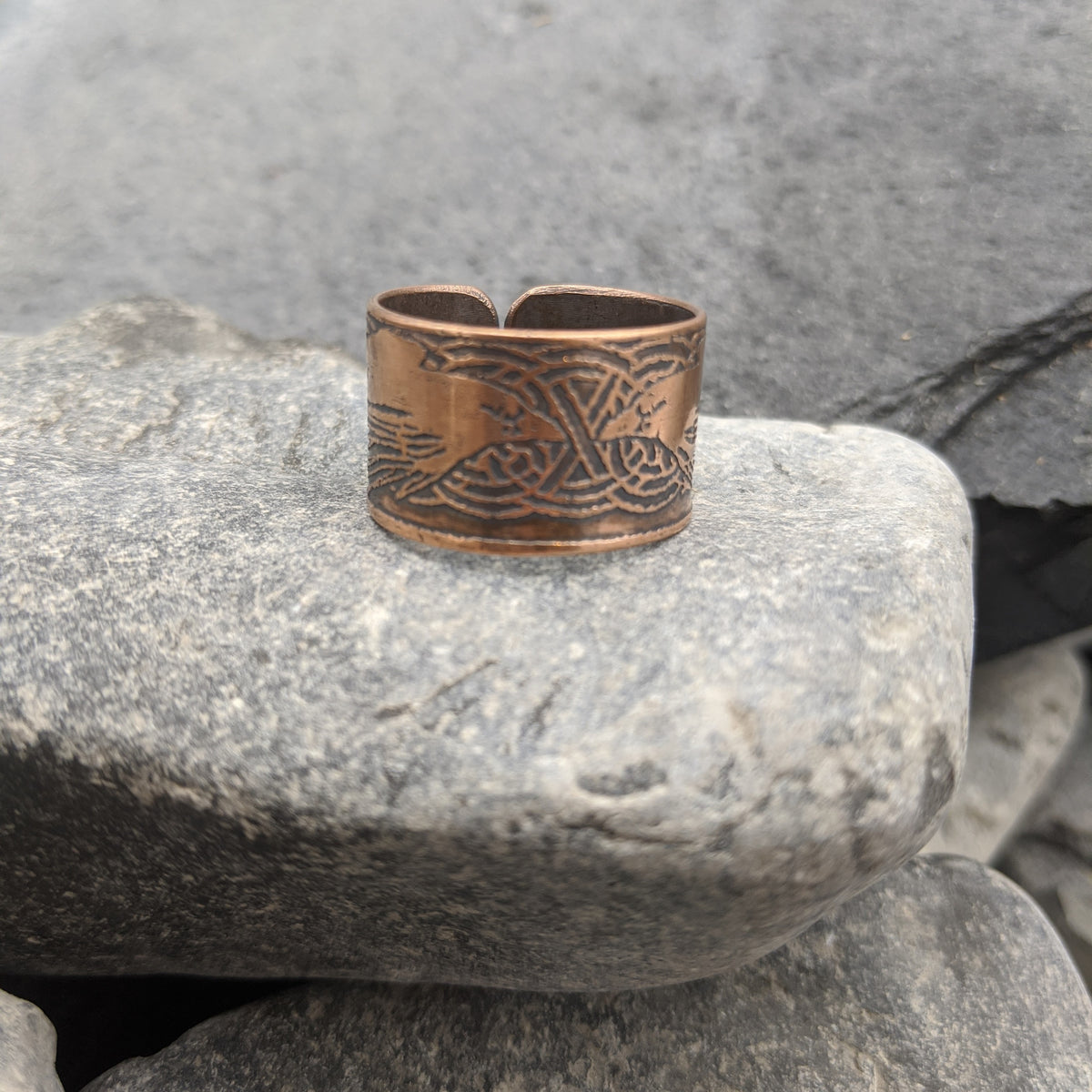 Hugin and Munin ring- Copper