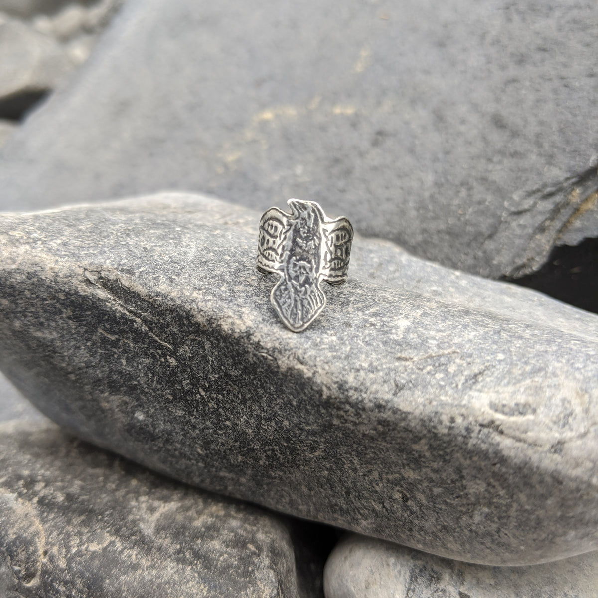 Silver Raven ear cuff - Earrings - Horns of Odin