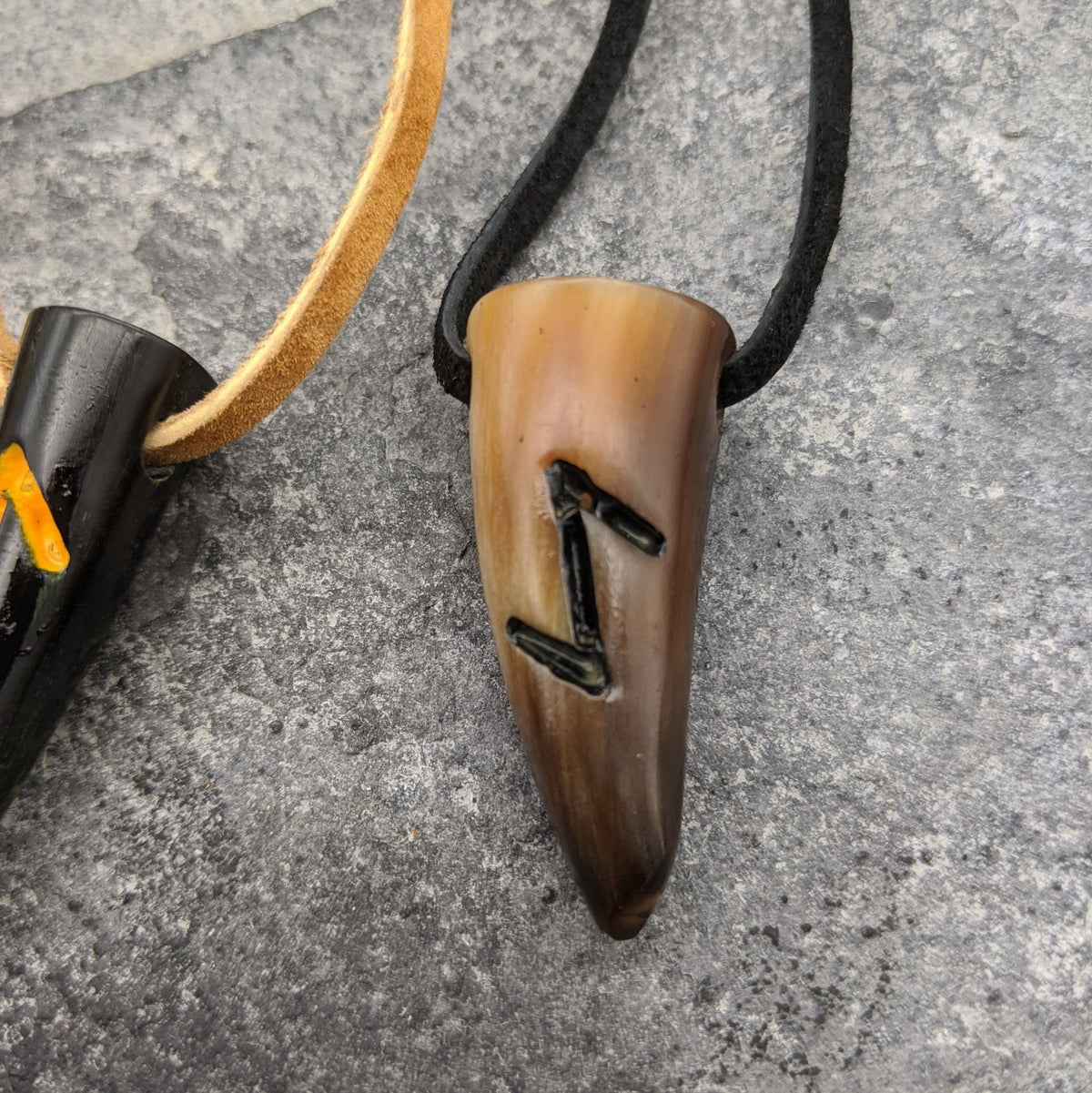 Rune Horn Pendant (Younger Futhark) - Pendant - Horns of Odin