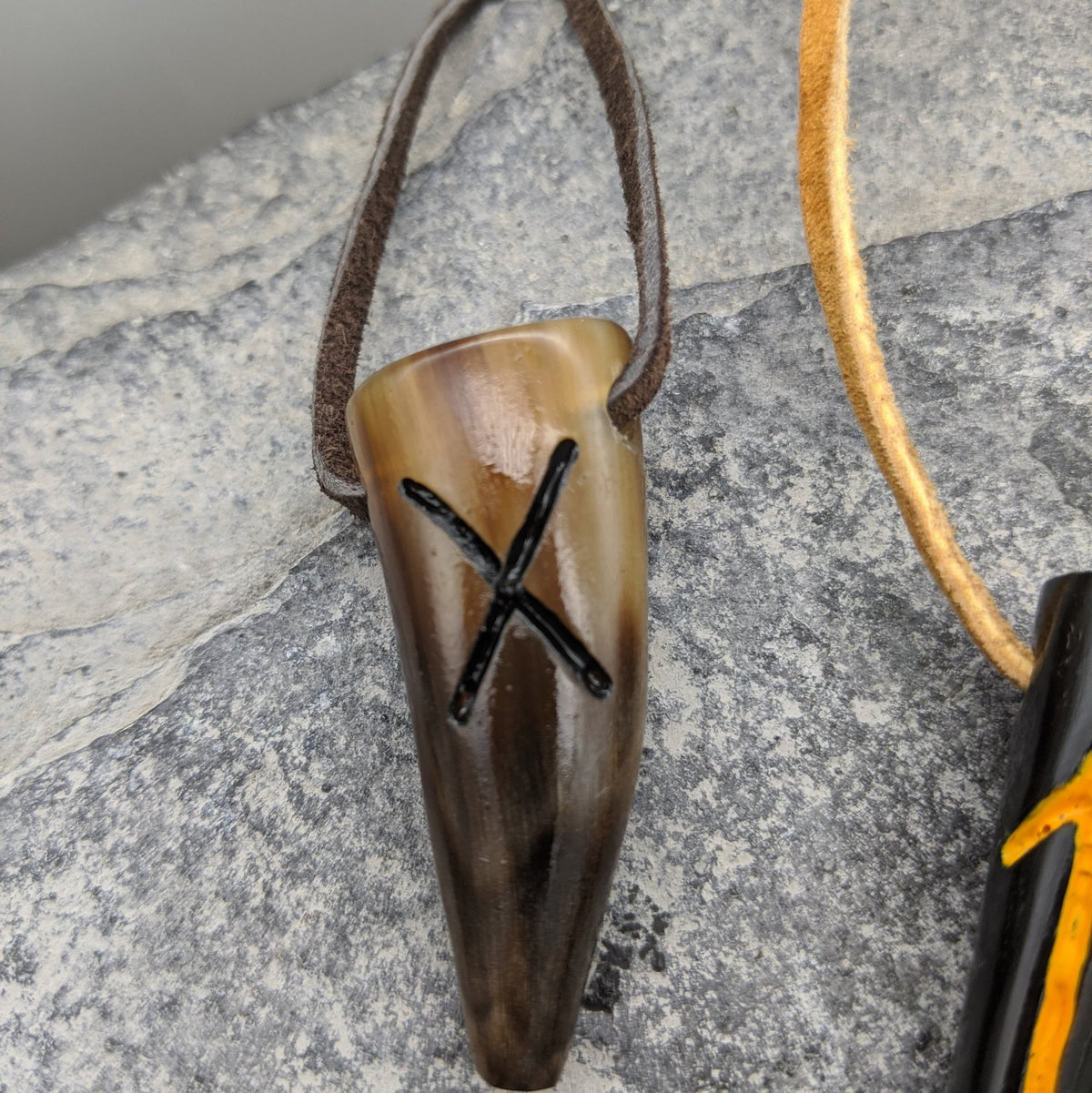 Rune Horn Pendant (Younger Futhark) - Pendant - Horns of Odin