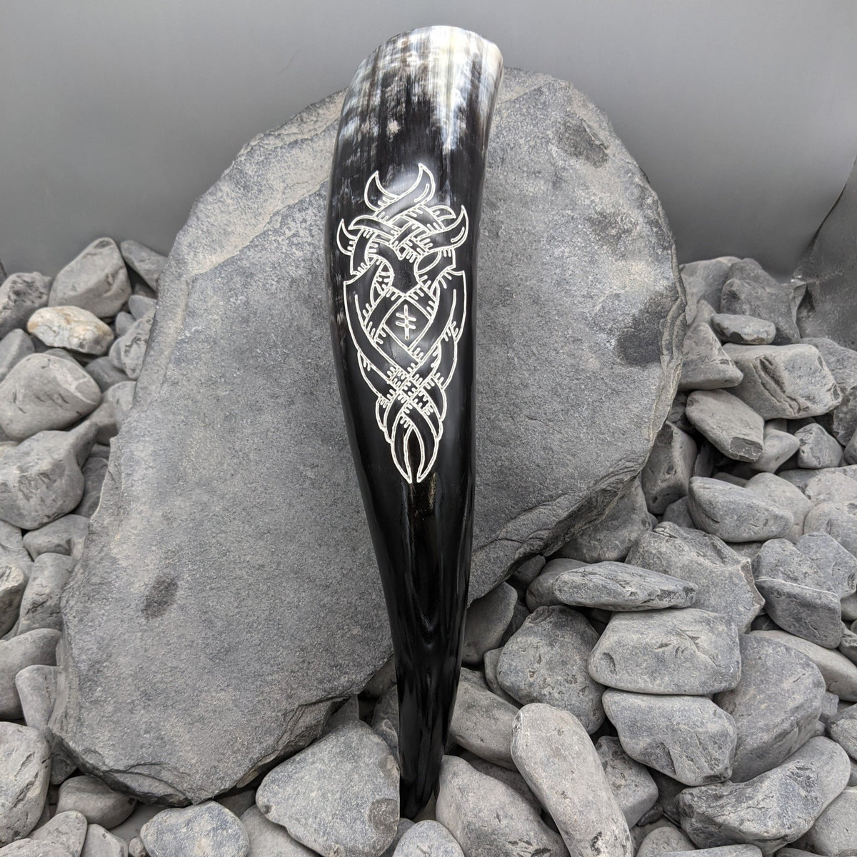 Odin Mask Drinking Horn (White) - Drinking horn - Horns of Odin