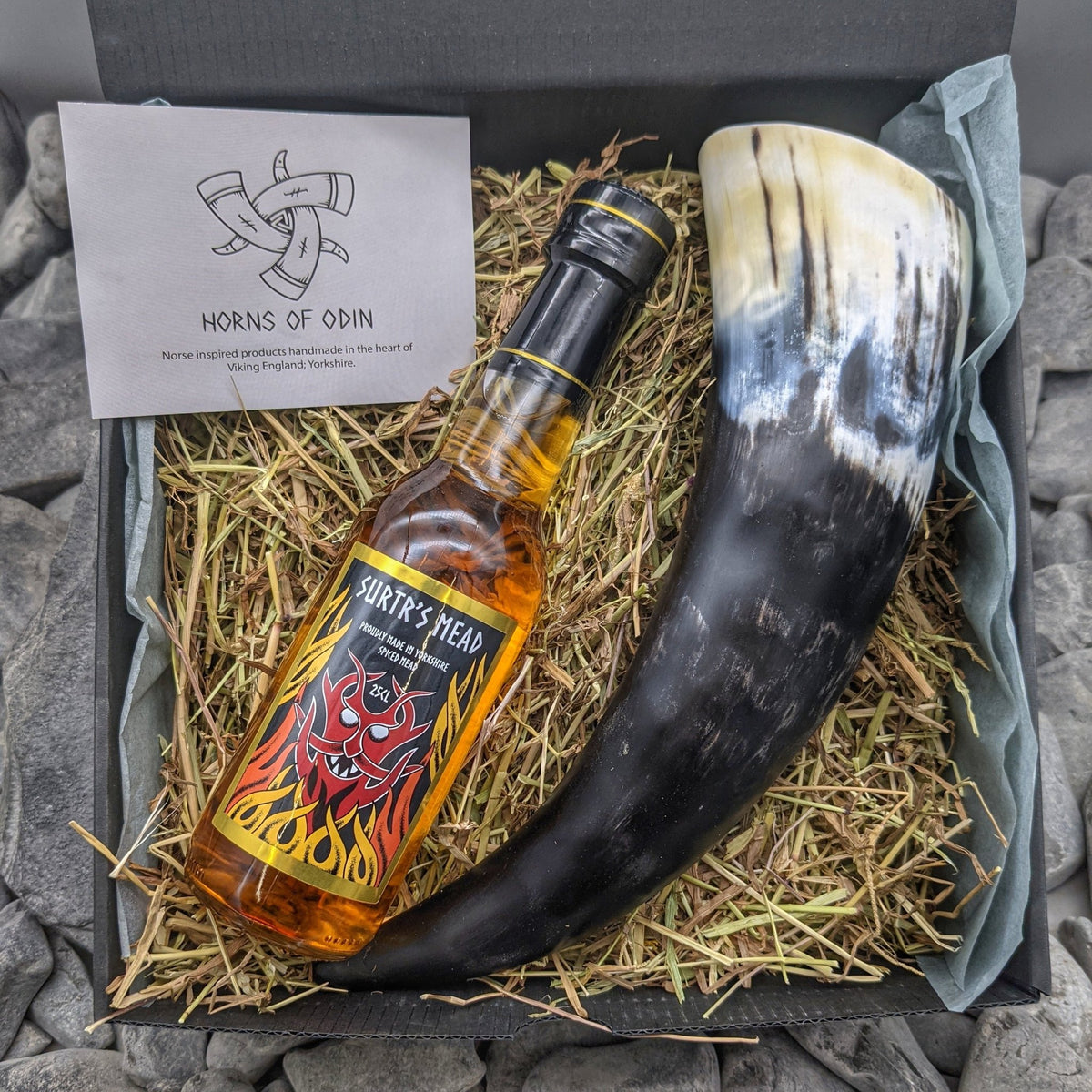 Viking Mead & Horn Gift Box Set - Mead Horn Gift Box - Horns of Odin