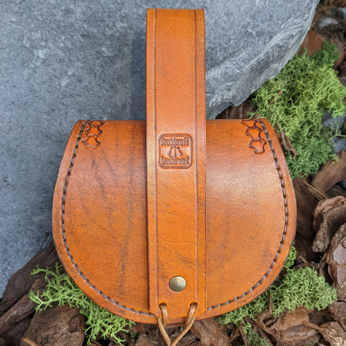 Celtic Knot Belt Bag (Tan) Vegetable Tan Leather belt bag with Celtic Knot design