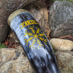 Helm of Awe Drinking Horn (Gold Ink) - Drinking horn - Horns of Odin