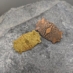 Copper and Brass Handmade brooch with four wolf design