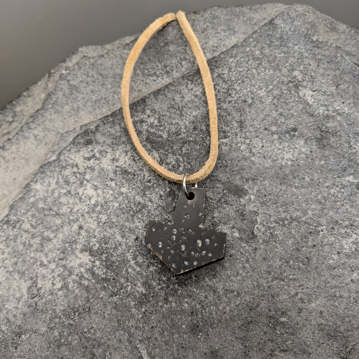 Battle worn Buffalo Horn Mjölnir pendant