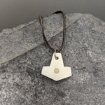 Mini Buffalo Bone and Gemstone Mjölnir pendant - Pendant - Horns of Odin