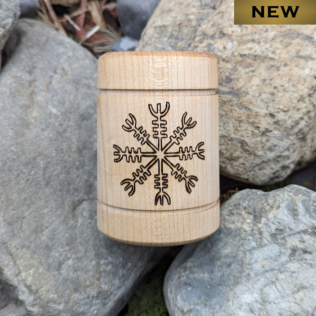 Helm of Awe Wooden Candle Holder - New Design