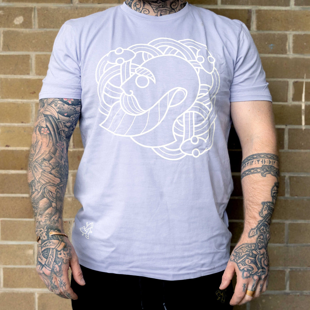 Ragnar and The Snakepit Tee(Lavender with White Print)