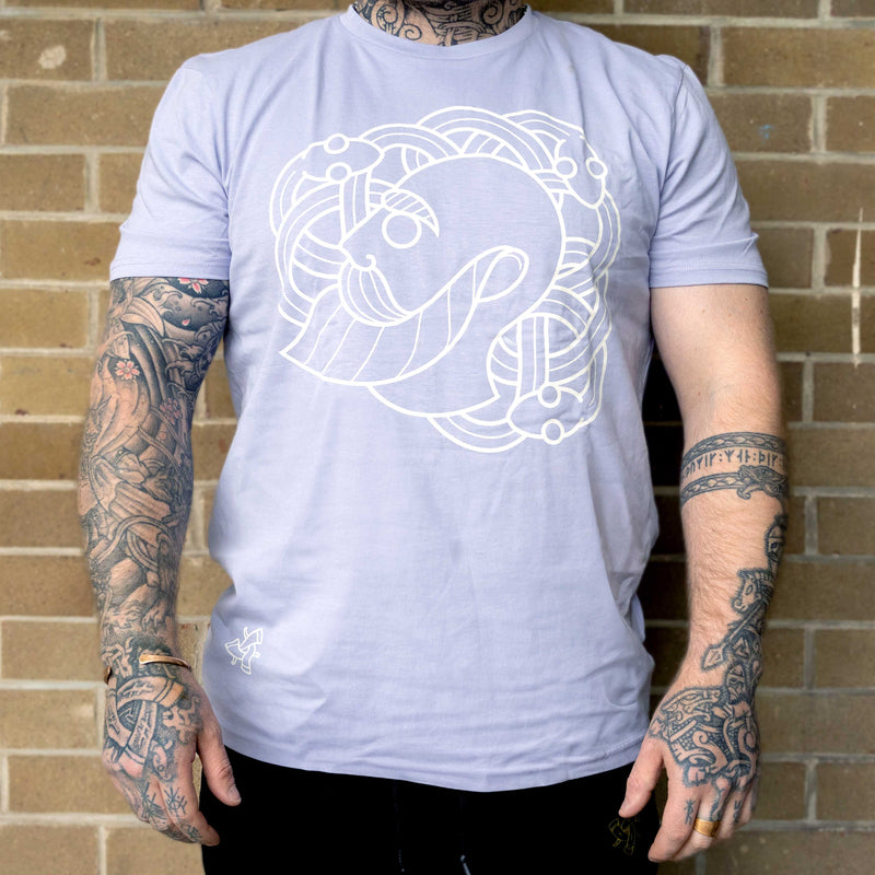 Ragnar and The Snakepit Tee  (Lavender with White Print)