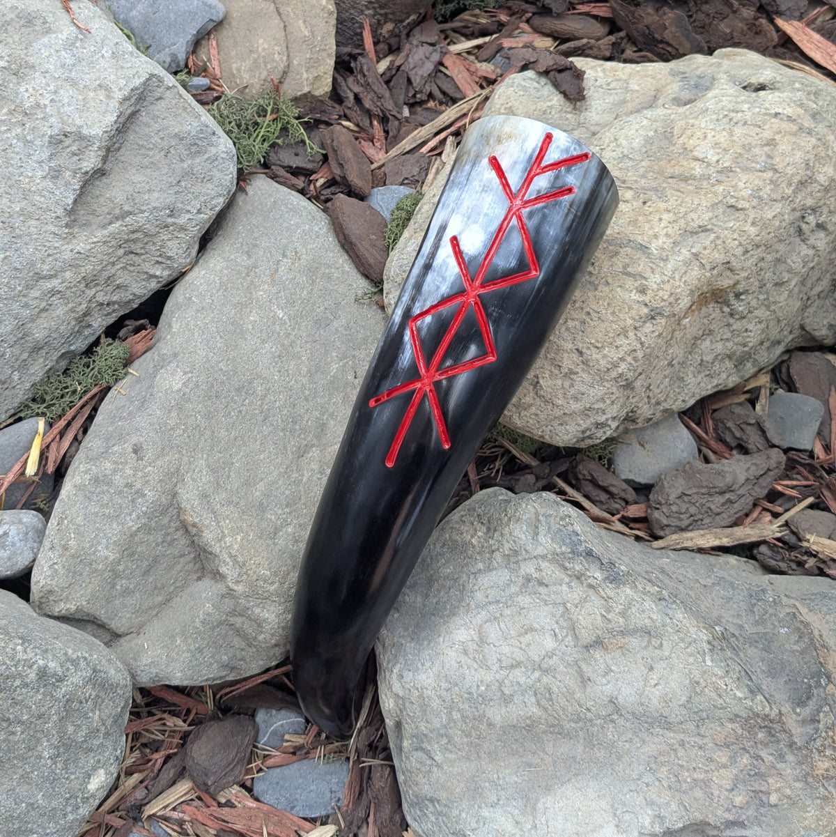 Custom Bindrune Drinking horn Pair - A Grade