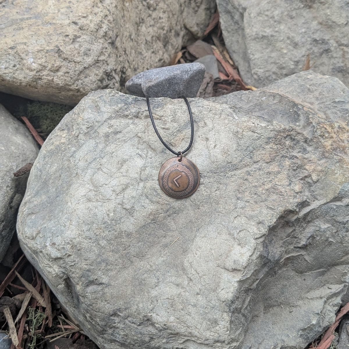 Rune Copper Pendant (Elder Futhark) - A Grade
