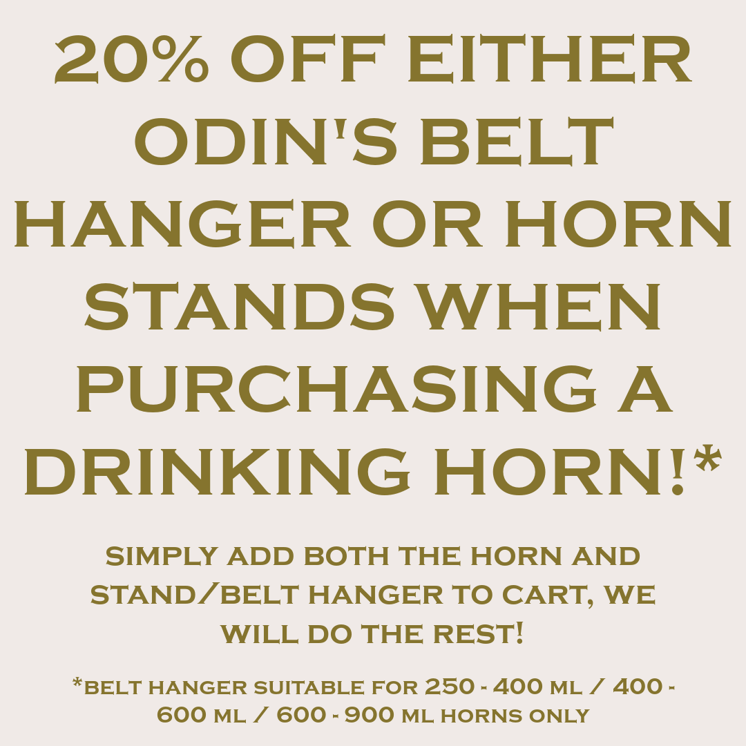 Brass rim and Braid drinking horn