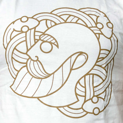 Ragnar and The Snakepit Tee (White with Gold Print)