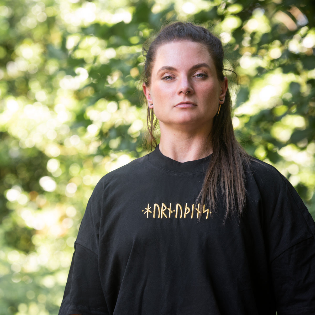 Embroidered Runic Tee (Black)