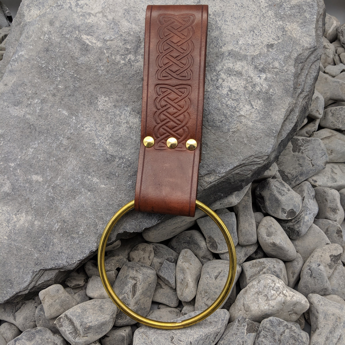 Axe/Sword Hanger, Dark Brown Leather 4.5 inch