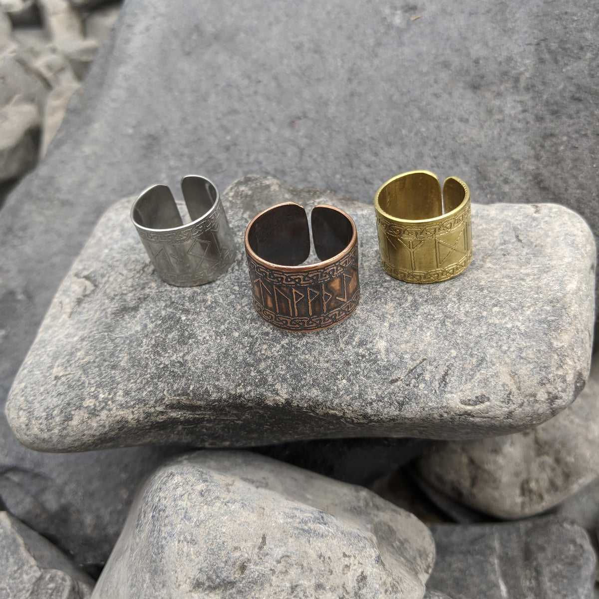 Rune ring, Steel/Copper/Brass